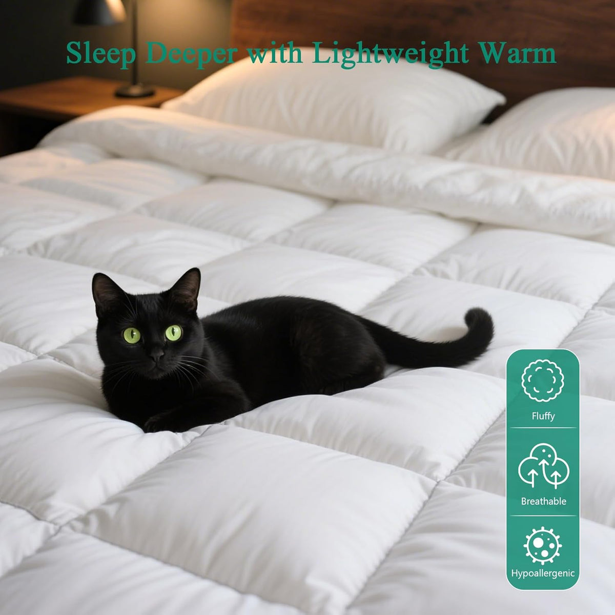 APSMILE Donzen dekbed 200 x 200 cm, dekbed voor het hele jaar, hoge wolligheid, ganzendons en veren, 100% Egyptisch katoen, mensen met allergieën, natuurlijk dekbed RDS-gecertificeerd voor dierenwol