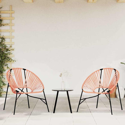 Polyrattan Garden Chair in Egg Shape Black and Orange Comfortable Outdoor Relax Chair with Powder Coated Steel Frame Weatherproof - QUORE