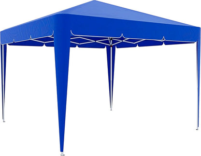 Opvouwbaar paviljoen, 3 x 3 m, waterdicht, met 4 gewichtzakken en transporttas, harmonicasluiting voor beurzen, camping, outdoor, zwembad, frame van staal, afdekking 160 g/m² (blauw)