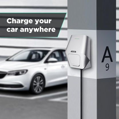 Teskee Wallbox 7,4kW Type 2 Geschikt voor alle elektrische voertuigen voor binnen en buiten Regelbare stroom 16A/24A/32A enkelfasig 1M kabel