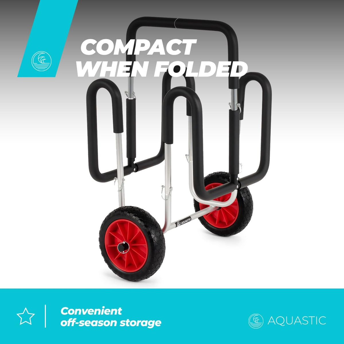 AQUASTIC SUP en paddleboarding trolley | transport van 2 SUP-boards | lichtgewicht aluminium constructie draagkracht 60 kg | onderhoudsvrije 10 inch wielen | eenvoudige montage | krasbescherming