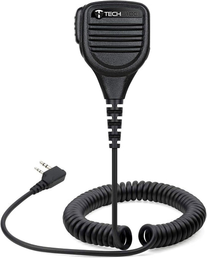 TechSide Kenwood Luidsprekermicrofoon, waterdicht, 2-polig, jack 3,5 + draaibare clip voor radio-ontvanger, compatibel TS-T9+ TI-F8+ Midland G10 G11V CT210 BaoFeng UV5RA UV-82 (5 stuks)