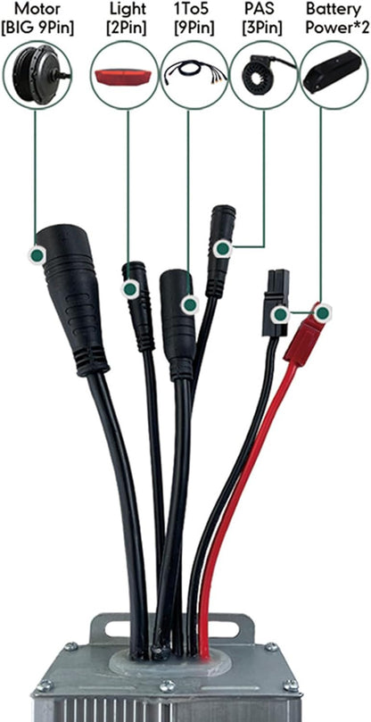 36V 48V 1000W Elektrische Fiets Borstelloze Controllerkit, Elektrische Fiets GD01 Displaykit Fietscontrollerkit