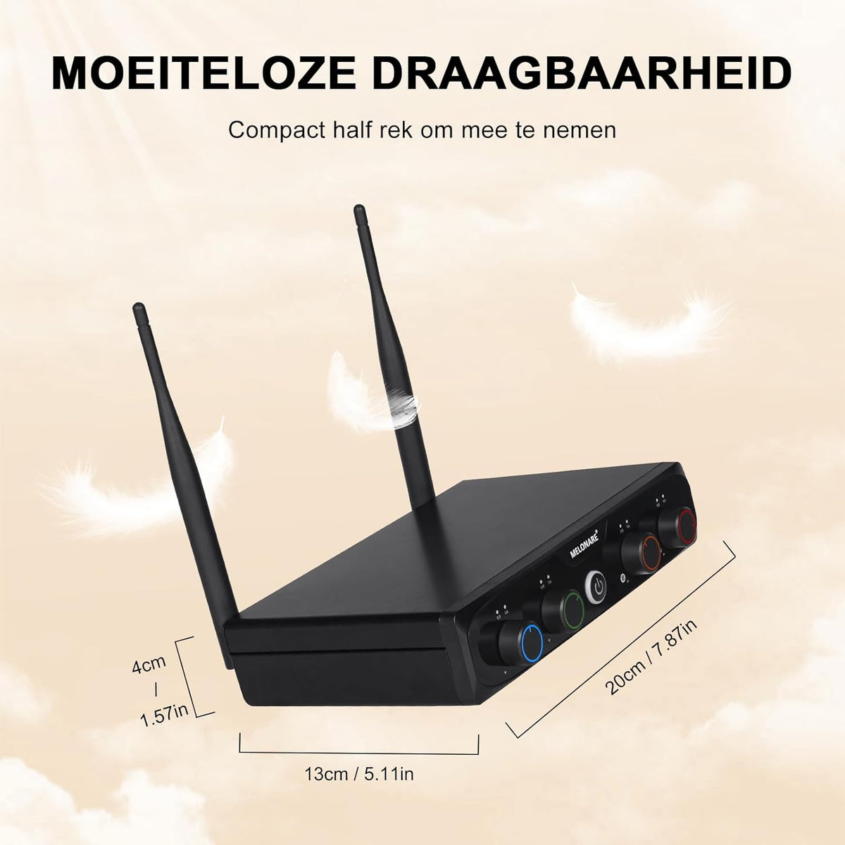 4-Kanaals Draadloos Microfoonsysteem – Draadloze Microfoonset – 4 Handmicrofoons – Karaoke Microfoonset – Spraakmicrofoon – UHF Digitaal – Bereik Tot 60 Meter