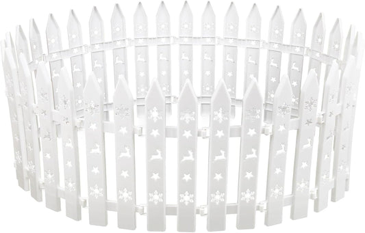 24 stuks kerstboomhek, 12 x 29,5 cm, wit, kunststof lattenhek, decoratie voor Kerstmis, bruiloft, feest, tuinhuis
