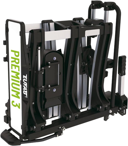 EUFAB 11522 PREMIUM 3 Bicycle Rack for Towbar, Foldable, for 3 Bikes - QUORE