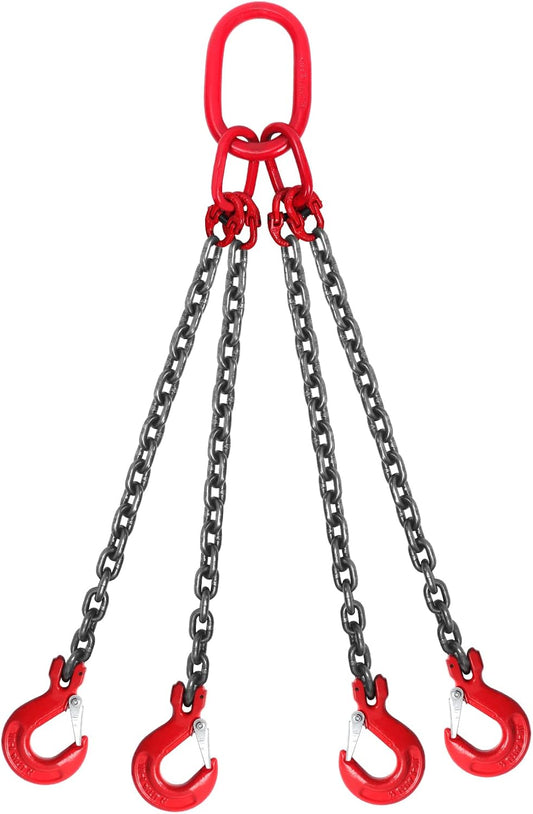G80 Kettinghanger voor zware belasting, mangaanstaal, 4 strengen voor het heffen, met 6,4 T draagvermogen (8 mm x 1,45 m)