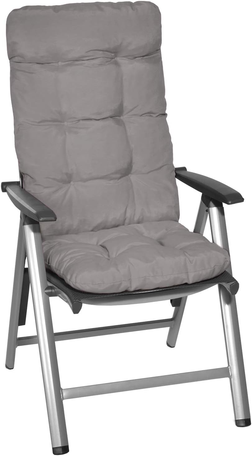Beautissu Tuinkussen Set van 4 120x50x8cm Flair HL Zitkussen Hoge Rug Kussen Tuin Meubelen Kussen voor Tuinstoelen Rugkussen Lichtgrijs