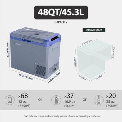 GE50 50L Koelbox, 12V, Mini-Koelkast, Elektrische Compressor, Auto-Koelkast, Camping, Vriesbox, Klein, Draagbaar, Voor Auto, Vrachtwagen, Boot, Camper