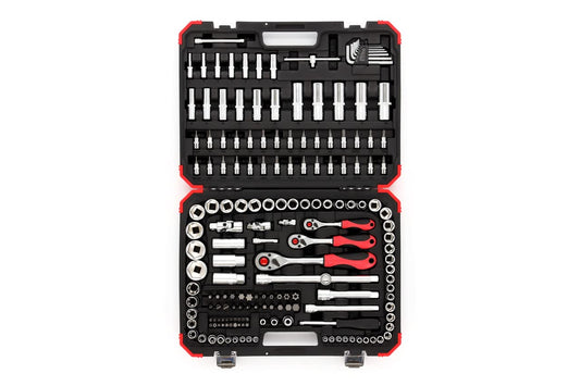 GEDORE R45603172 Dopsleutelset 172-delig, 1/4+3/8+1/2, Zwart, Rood