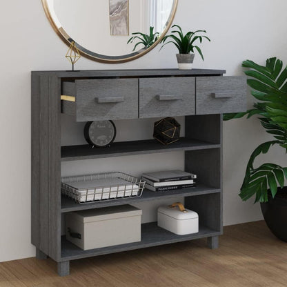 vidaXL Wall table HAMAR 90x35x90 cm solid pine wood dark grey, table, bench table, hallway table, hallway table, side table, accent table