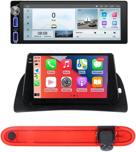 HD GPS Navigatie Autoradio – Multimedia Systeem – Inbouw Radio – Touchscreen Navigatiesysteem – Draadloze CarPlay & Android Auto – Achteruitrijcamera – Stuurbediening – Split-screen Functionaliteit