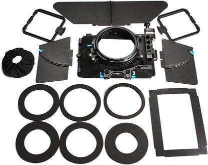 Fotga Verbeterde DP500 Mark III Professionele DSLR Swing-away Matte Box Kit met zonneschermen voor 15mm Rods Rig-systeem Fit voor alle DSLR videocamera's als Blackmagic BMCC BMPCC Canon 5D MarkII