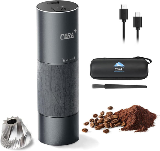 Elektrische Kegelmolen met Draagtas – Koffiebonenmolen – Koffiemolen – Espressomolen – Draagbare Koffiemolen – 90 Maalstanden – 40 Min Opladen