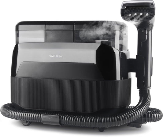 Vivid Green Tapijtreiniger 1650W, Stoomreiniger met Zuigfunctie, 4 Standen, 4m Snoer, FiberFresh Ultra, 5 Opzetstukken, 5,5 kg, 1250ml Tank