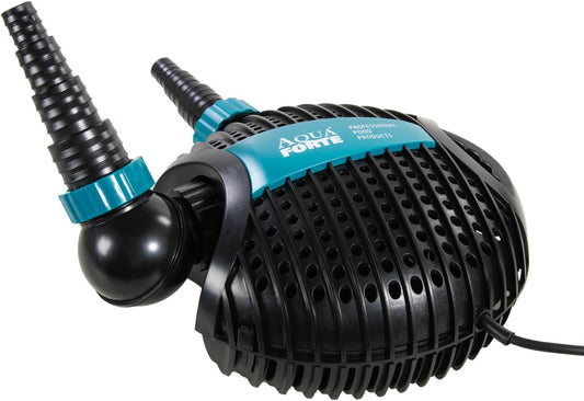 AquaForte O-18.000 Vijverpomp Waterpomp, 220 watt, max. debiet 17,5 m3/uur, maximale opvoerhoogte 6 meter, kabellengte 10 meter, A-synchrone motor, pompt vuildeeltjes tot 6 mm - QUORE