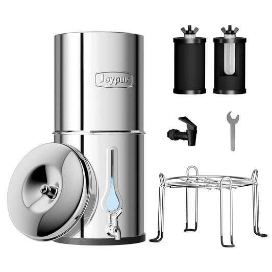 Waterfiltersysteem 8,5 Liter – Zwaartekracht Waterfilter – Countertop Waterfilter – Drinkwaterfilter – Keuken Waterfilter – NSF/ANSI 42 & 372 – 3-Traps Filtratie