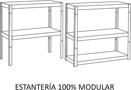 Set van 2 metalen rekken in set Hans Plus, 90 x 40 x 180 cm, met frame van zwart staal, met 5 verstelbare planken, belastbaar tot 875 kg, voor privé en professioneel gebruik