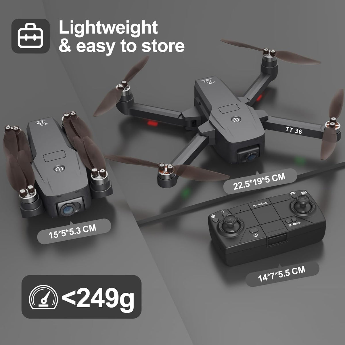 TT36 GPS Drone met Camera 4K voor Volwassenen 5G WiFi Realtime Transmissie GPS Intelligente Terugkeer RC Quadcopter Borstelloze Motoren Drones voor Beginners