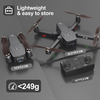 TT36 GPS Drone met Camera 4K voor Volwassenen 5G WiFi Realtime Transmissie GPS Intelligente Terugkeer RC Quadcopter Borstelloze Motoren Drones voor Beginners
