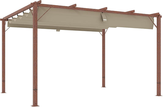 Outsunny Pergola approx. 3x4m Garten Pavillon mit magnetischen Pad, Terrassendachung aus Aluminium, Gartenpavillon mit verstellbares Dach, Freistehend, UV Schutz 30+, für Terrasse und Garten, - QUORE