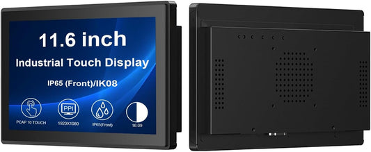 VSDISPLAY 11,6 inch Full HD industrieel touchscreen, 1920 × 1080, 280 nits, IP65-bescherming, 10-punts capacitieve touch, groot temperatuurbereik