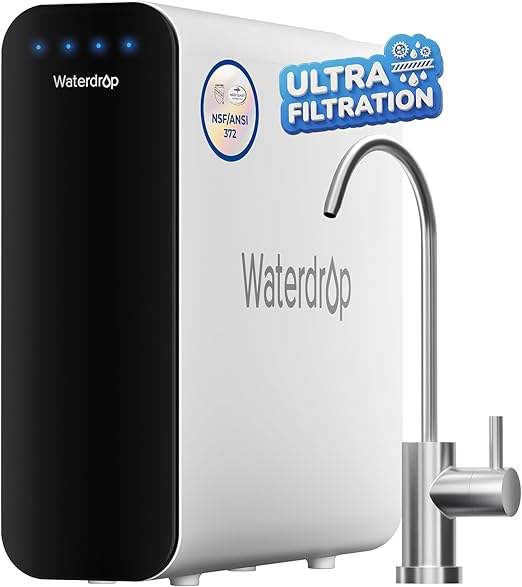 Waterdrop TSU 0.01μm Ultra-Filtration Under Sink Water Filter System, 3-Stage High Capacity, USA Tech, Smart Panel, No Waste Water, 2 Years Service Life - QUORE