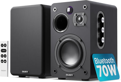 Actieve Boekenplankluidsprekers Wit – Bluetooth Luidsprekers – Tv Luidsprekers – Platenspelerspeakers – Hifi Luidsprekers – 70W Totaal Vermogen – Bluetooth 5.3, HDMI ARC, Optisch, Phono, AUX En USB