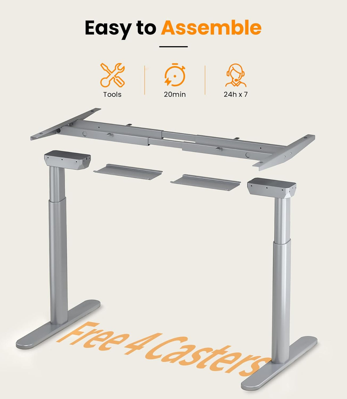 MAIDeSITe EL2 Pro Art Height Adjustable Desk Frame, Oval Leg Design, Electric Height Adjustable Table Frame, Double Motor, Load Capacity 180 kg, with 4 Memory Control and - QUORE