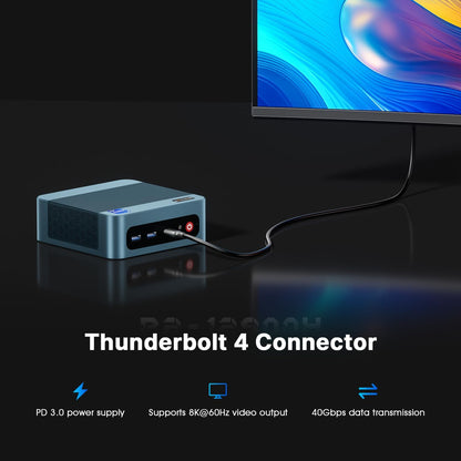 BOSGAME P2 Pro Mini-pc, Intel Core i9-12900H processor tot 5,0 GHz, Windows 11 Pro mini-computer, 32 GB DDR5 RAM, 1 TB PCIe 4.0 SSD Business Mini-desktop-pc, HDMI/WiFi 6/BT5.2/WOL/Auto Power On