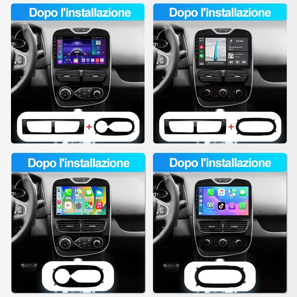 4+64GB Android 13 autoradio voor Renault Clio MK4 2012-2018 Renault Zoe Stereo 8-Core GPS Navi met Wireless CarPlay Android Auto Bluetooth 4G LTE WiFi