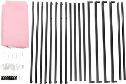 OUKANING Portable Dressing Cabin 100 x 100 x 200 cm, Load Capacity 30-35 kg, Movable Dressing Room, Freestanding, Removable and Opaque, for 3-4 People (Pink) - QUORE