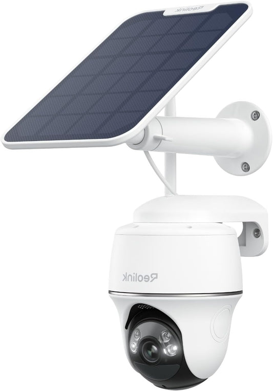 Reolink Outdoor WiFi Security Camera, 5MP PTZ Wireless Camera, Spotlight, Color Night Vision, Smart Pet Detection, Rechargeable Battery, Two-Way Talking Intercom, Argus PT and Solar Panel - QUORE
