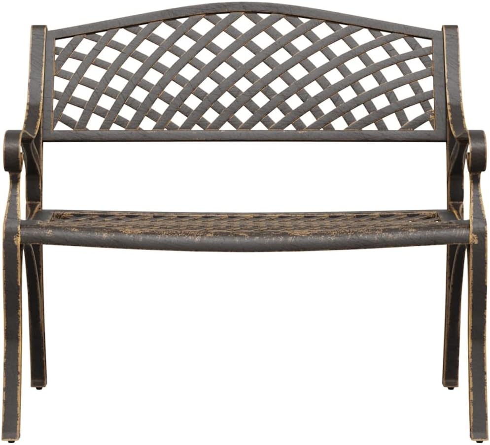 Loungebank – Zitbank Outdoor – Tuinbank – Lounge Meubel – Zonnebed – Gietaluminium – Weerbestendig – Compact 102 cm – Bronzen Design