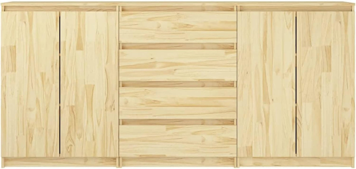 Tidyard 3pcs side cabinets sideboard cabinet side cabinet multi-function cabinet standing cabinet solid pine - QUORE