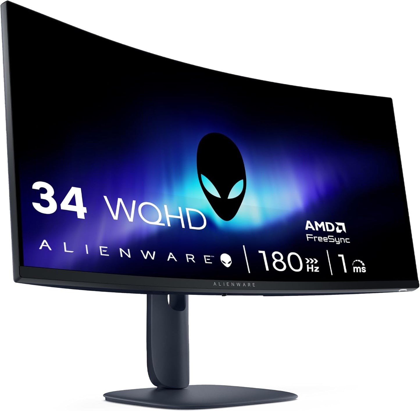 Alienware 34 Gaming Monitor - AW3425DWM, WQHD (3440x1440), 21:9 1500R Gebogen, 180Hz, VA, 1ms, AMD FreeSync Premium, VESA AdaptiveSync, 95% DCI-P3, HDR400, DisplayPort, 2 HDMI, 3 USB, 3 Jaar Garantie