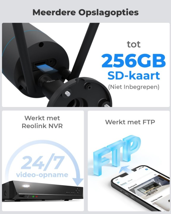 Beveiligingscamera - WiFi-beveiligingscamera - Camerabewaking - Draadloos - voor Buiten - 2.4-5GHz WiFi - CCTV - IP-camera - met Persoon - Voertuigdetectie - IP66 - Nachtvisie - met Bewegingsdetectie - Micro-SD Kaartsleuf - Timelapse - Zwart