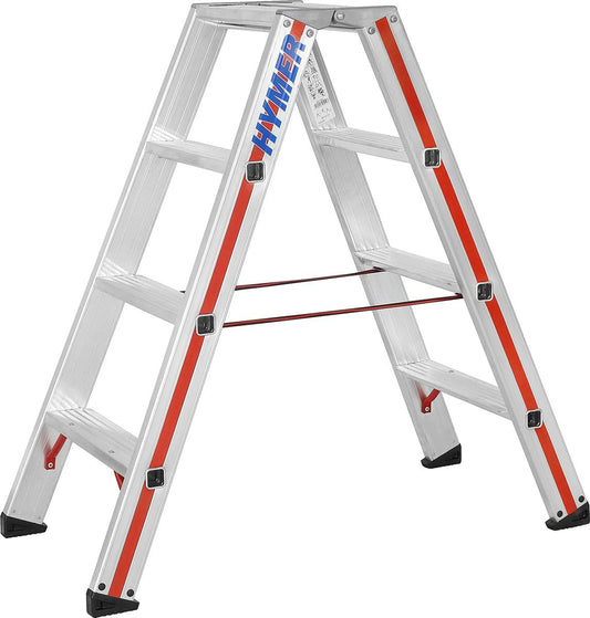 Hymer opvouwbare trap met 2 x 4 treden (aan beide zijden beloopbaar, standhoogte 45 cm, versterkte treden, spreidbeveiliging) 802408