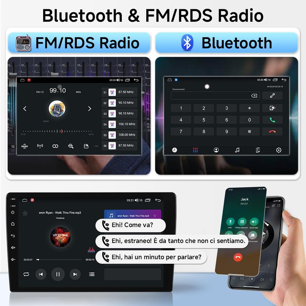 Autoradio Android 15 – Multimedia Systeem – Inbouwradio – Navigatiesysteem – Infotainment – 13,1 Inch 2K QLED Display – Octa-Core 4GB RAM 64GB Opslag