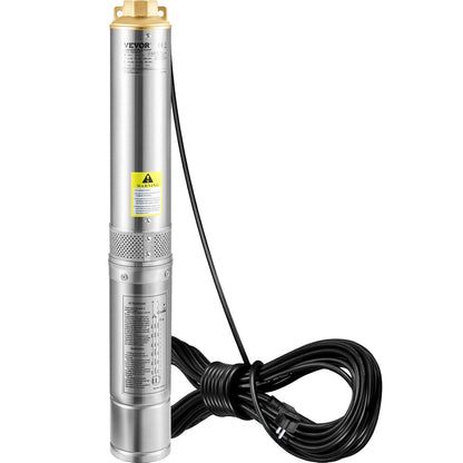 VEVOR Diepbronpomp motor met 750 W, dompelpomp voor fonteinen, 230 V, 50 Hz, dompelpomp voor fonteinen, maximale debiet van 105 l/min, bronpomp voor akkerland, fabrieken, mijnbouw