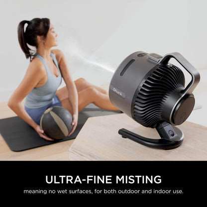 SHARK FlexBreeze HydroGo Krachtige draadloze ventilator met mist, binnen- en buitenkoeling, stil en duurzaam, compact en licht, luchtstroom tot 20 m, carbon FA050UK