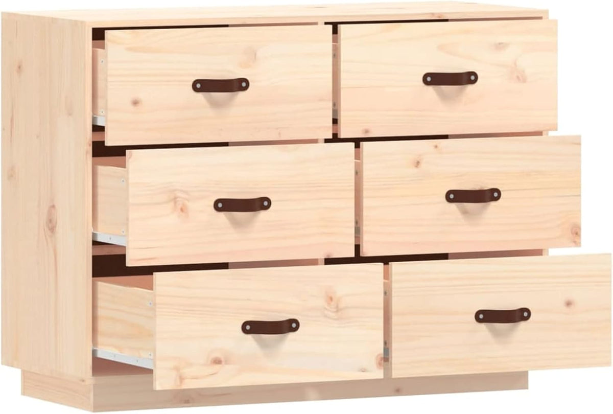 Sideboard Living Room Cabinets Living Room Oblique Storage Cabinet Sideboard 100x40x75cm Solid Wood Pine - QUORE