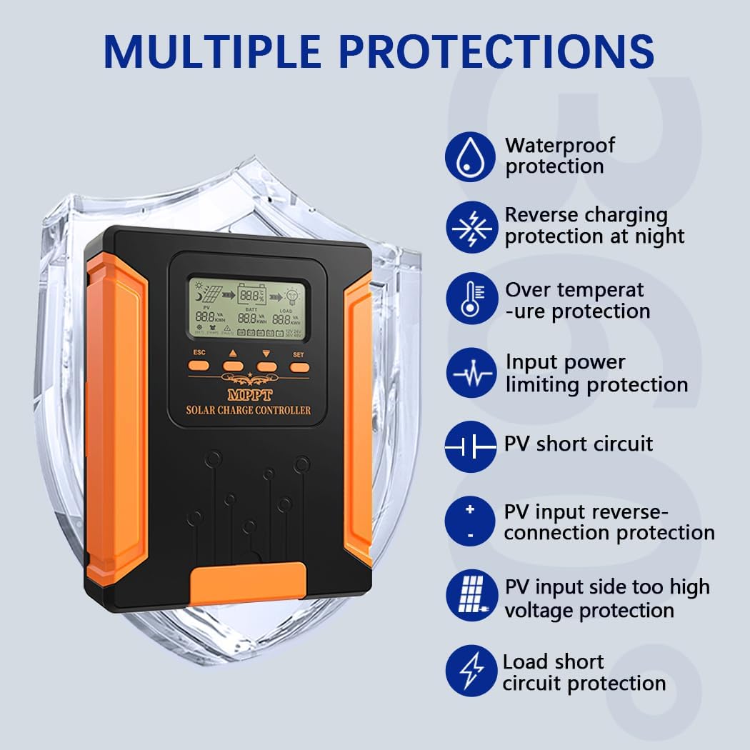 Y&H 120A MPPT zonnepaneel laadregelaar 12V 24V 36V 48V MAX 160V PV ingang voor GEL SLD FLD LI gebruiker batterij spanningsregelaar