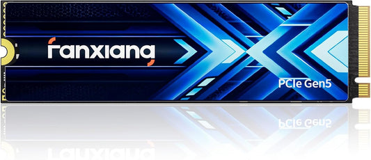 fanxiang 1TB NVMe SSD PCIe Gen5, lees-/schrijfsnelheden tot 14000/8500 MB/s met koelsticker, M.2 2280 PCIe 5.0 met DRAM en SLC, interne solid-state schijven voor desktops en laptops - PC-S910 Pro