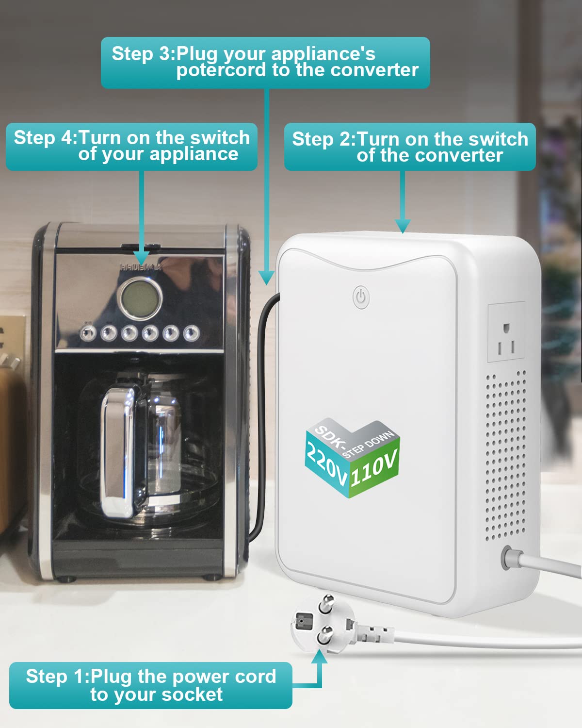 ZHENGXI ELECTRIC 2000W 230V naar 110V spanningstransformator USA, verlagingstransformator spanningsomvormer 220V-240V naar 110V-120V