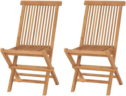 Teak Tuinstoelen – Klapstoelen – Tuinstoelen – Vouwstoelen – Outdoor Stoelen – Set Van 2 – Duurzaam En Weerbestendig – Comfortabele Zithoogte