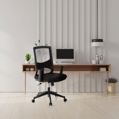 hjh OFFICE Lavita 653100 Ergonomische Bureaustoel, 44 x 57 x 113 cm (L x B x H), Zwart