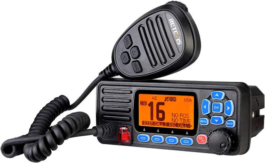 Retevis RA27 Marine Transceiver, IPX7 Waterproof, Class D DSC, GPS, 88 Channels VHF, Dual/Tri-watch, Geschikt voor International, Professional Marine Transceiver (1 stuk, zwart)