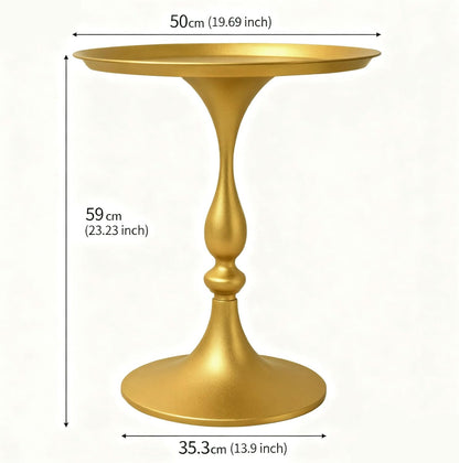 Bijzettafel van metaal (2 stuks) – elegant en minimalistisch design voor woonkamer, slaapkamer of thuiskantoor, ronde bijzettafels voor banken