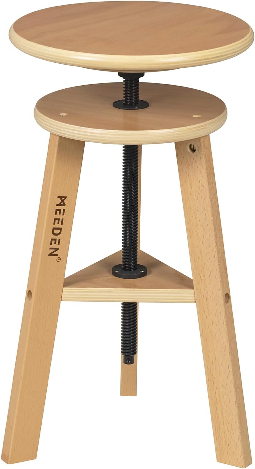 MEEDEN Beboste Tekenkruk met Verstelbare Hoogte, Kunstenaarskruk, Houten Barkruk, Keukenkruk, Kantoorstudiokruk, Perfect voor Kunstenaarsstudio, Thuisgebruik, Keuken, Bars